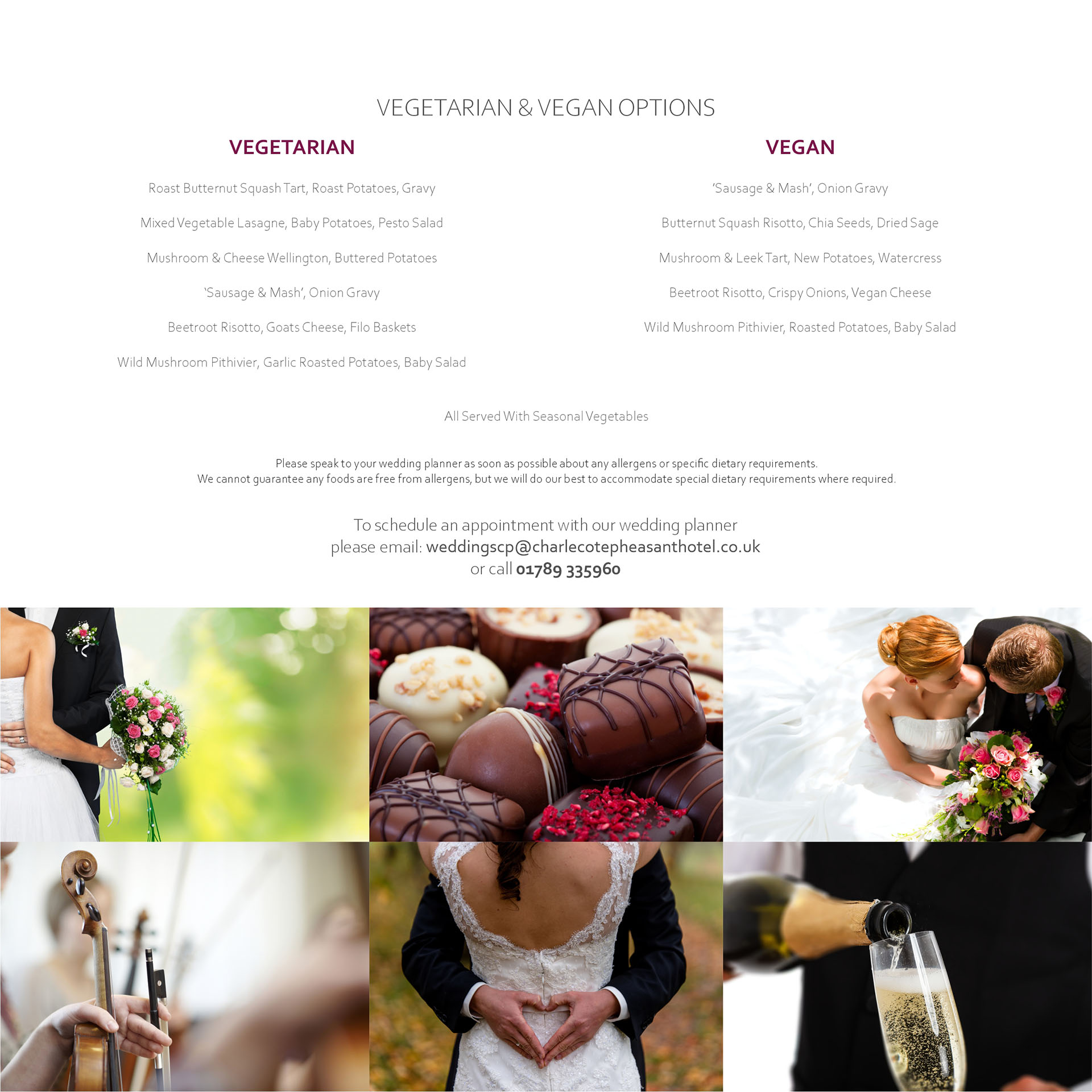 The Charlecote Pheasant Hotel Wedding Brochure