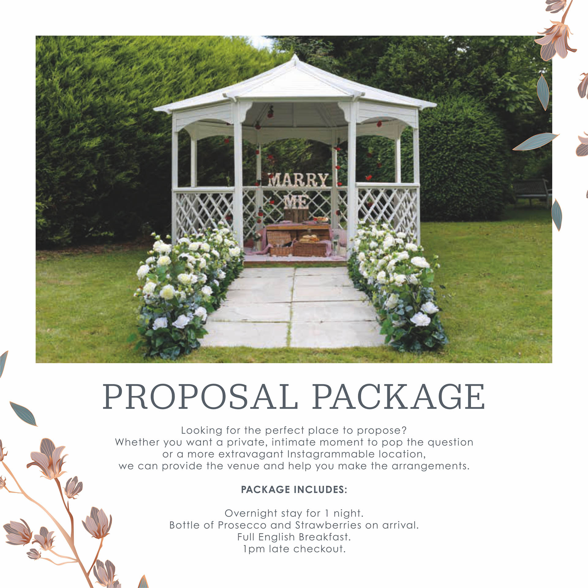 Charlecote Pheasant Hotel Stratford Upon Avon Wedding Proposal Package