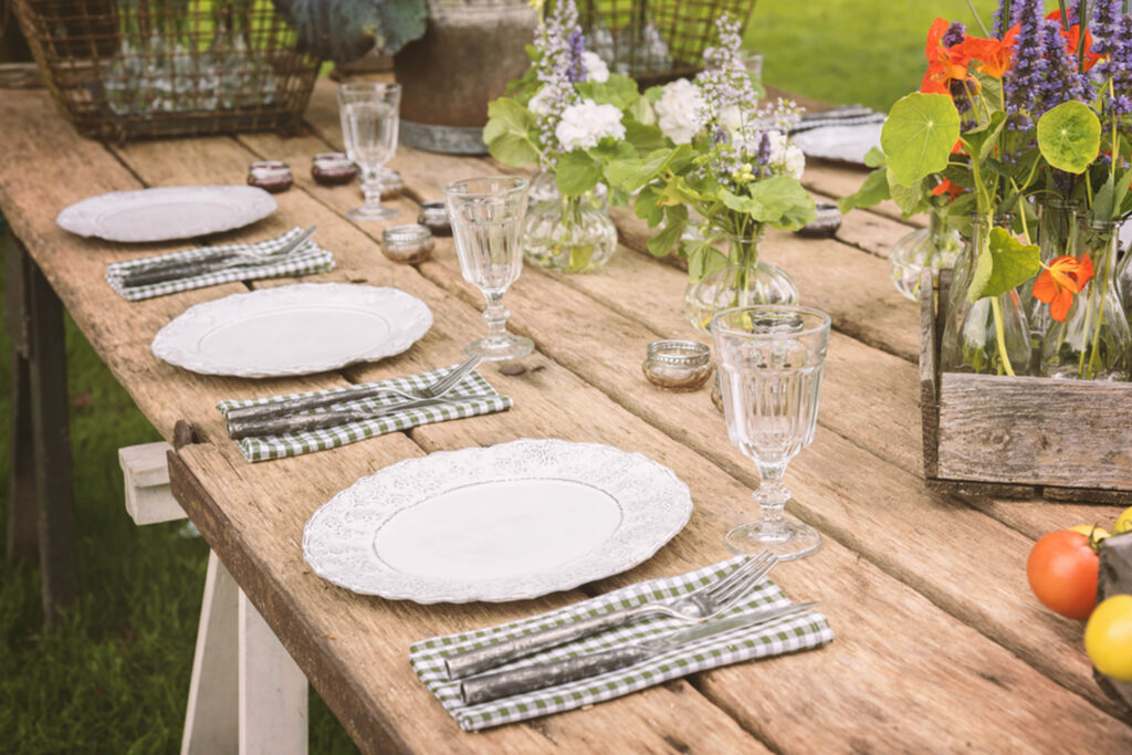 Rustic Country Wedding Ideas At Clarion Hotel Charlecote Pheasant rustic table 2